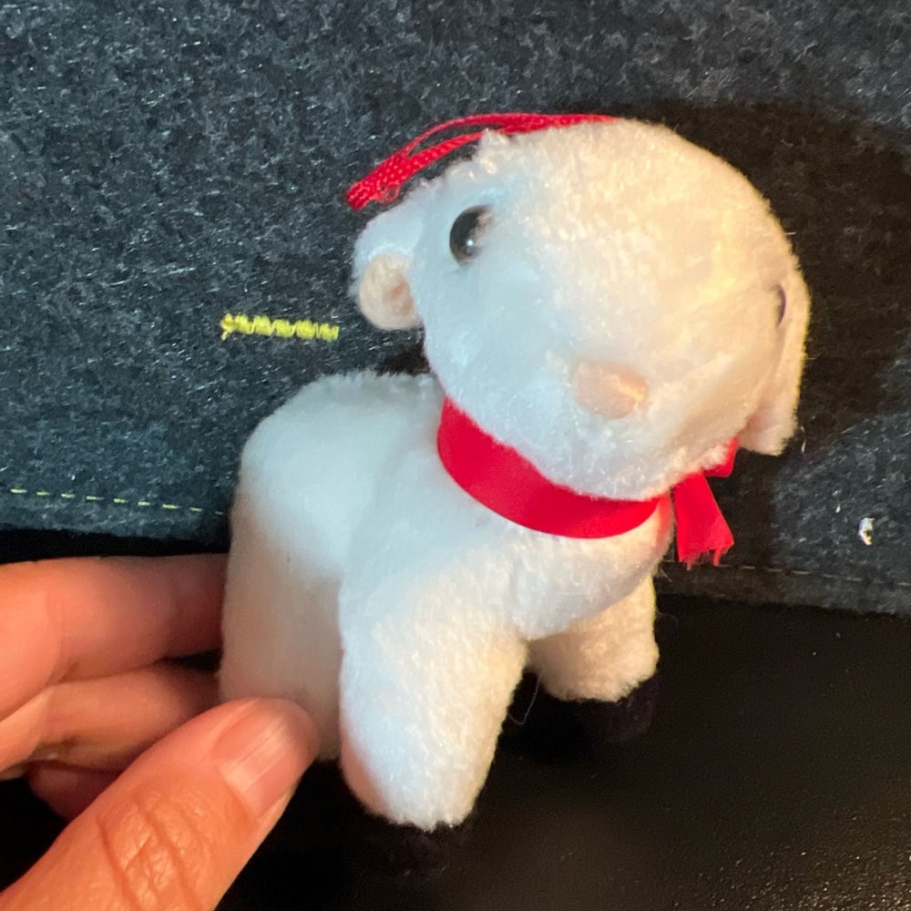 Mini Plush‎ Wool-like White Lamb- for Little Hands EASTER SPRING DECOR
